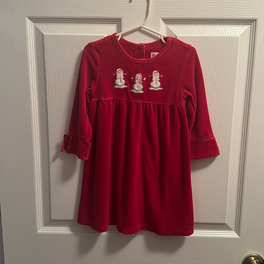 Velvet Snowman Dress